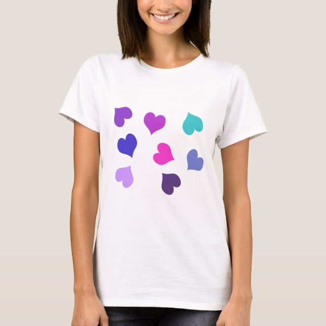 Cute colorful hearts T-Shirt (Front)