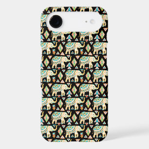Cute colorful indian elephants pattern