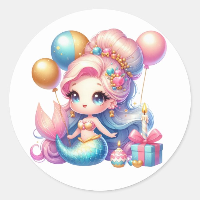 Cute Colorful Mermaid Stickers (Front)
