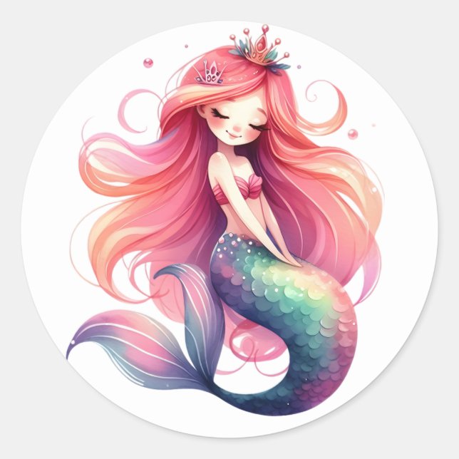 Cute Colorful Mermaid Stickers (Front)