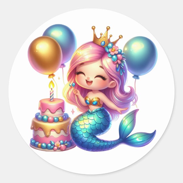 Cute Colorful Mermaid Stickers (Front)
