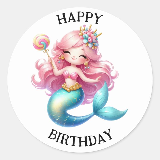 Cute Colorful Mermaid Stickers (Front)