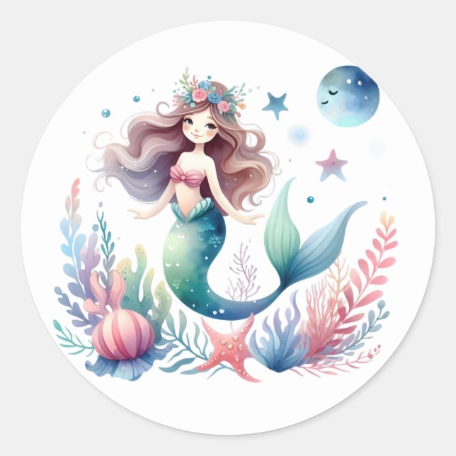 Cute Colorful Mermaid Stickers (Front)