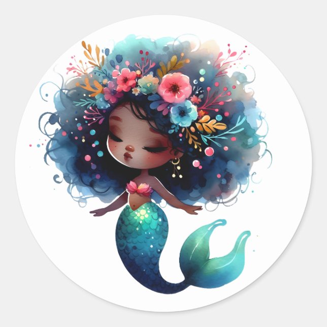 Cute Colorful Mermaid Stickers (Front)