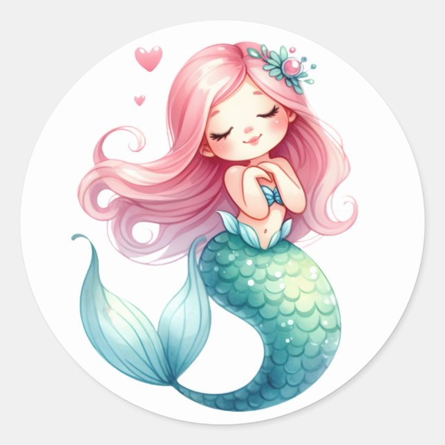 Cute Colorful Mermaid Stickers (Front)