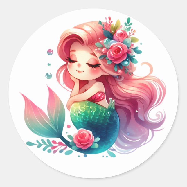 Cute Colorful Mermaid Stickers (Front)