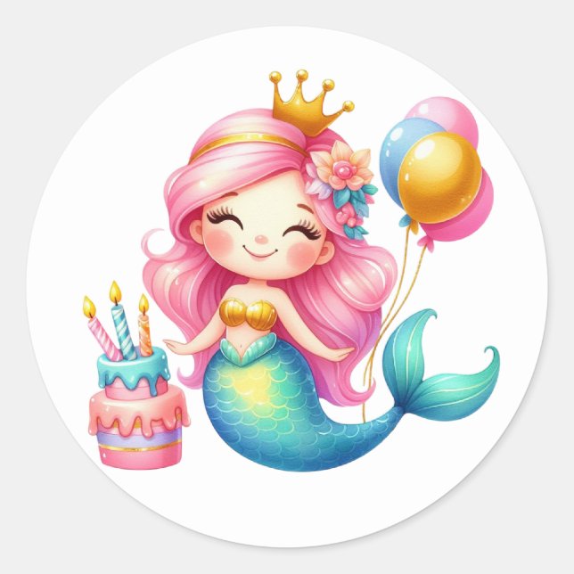 Cute Colorful Mermaid Stickers (Front)