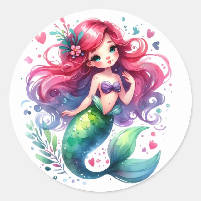 Cute Colorful Mermaid Stickers (Front)