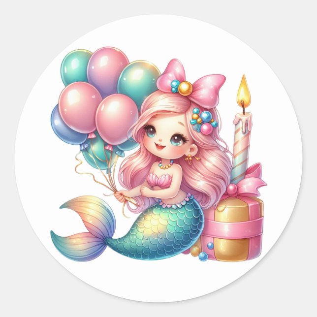 Cute Colorful Mermaid Stickers (Front)