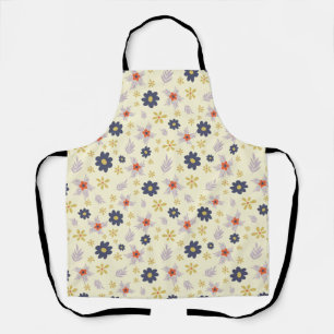 Cute Colorful Modern Vintage Floral Print Apron