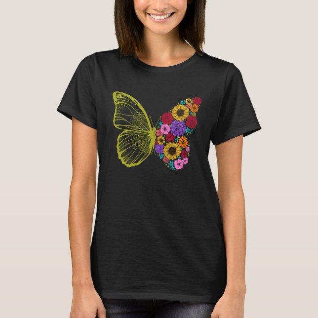 Cute Colorful Monarch Butterfly Flower  Butterflie T-Shirt (Front)