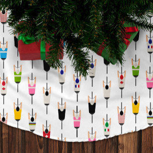 Cute Colorful National Cyclists Illustration Art Brushed Polyester Tree Skirt