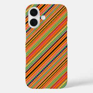 Cute colorful native aztec patterns design iPhone 16 case
