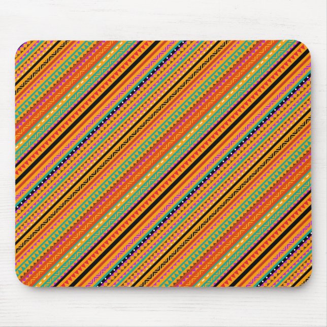 Cute colorful native aztec patterns design mouse pad (Front)