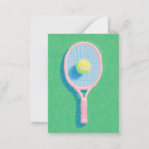 Cute Colorful Pastel Preppy Tennis Note Cards