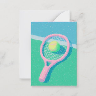 Cute Colorful Pastel Tennis Note Cards