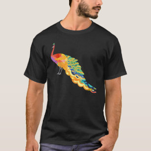 Cute Colorful Peacock Cute Birds Animal Graphic T-Shirt