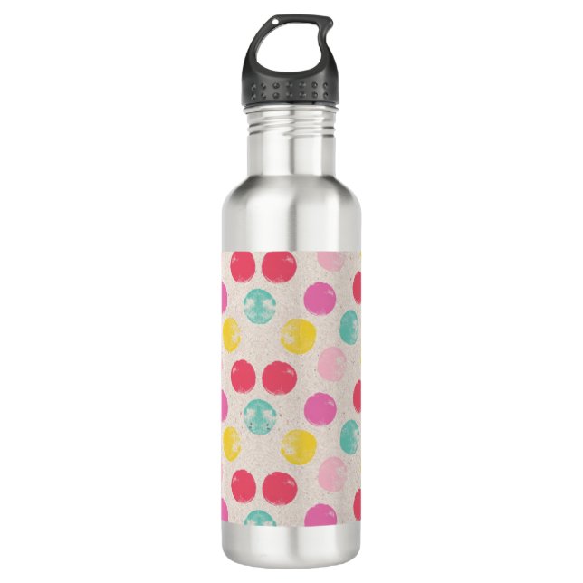 Cute Colorful Polka Dot Pattern 710 Ml Water Bottle (Front)