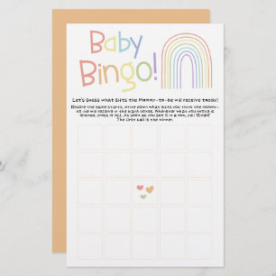 Cute Colorful Rainbow Baby Bingo Game Flyer