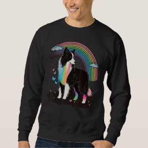Cute Colorful Rainbow Border Collie Sweatshirt