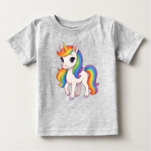 Cute, Colorful Rainbow unicorn Baby Bodysuit