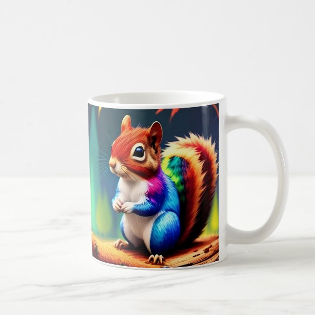 Cute Colorful Sitting Squirrel-75463 Coffee Mug (Right)