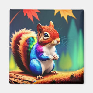Cute Colorful Sitting Squirrel-75463 Magnet
