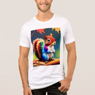 Cute Colorful Sitting Squirrel-75463 Tri-Blend Shirt