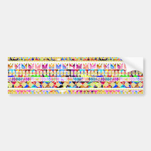 Cute colorful tribal aztec pattern bumper sticker