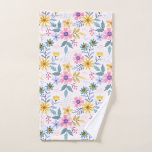 Cute colorful wild flowers hand towel