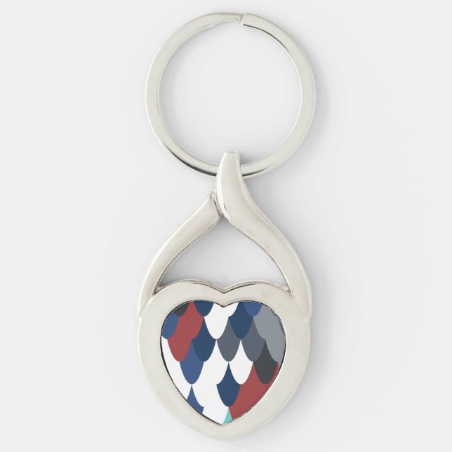 Cute colotful fish crust pattern apple watch band key ring (Front)