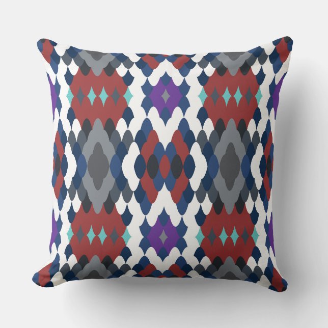 Cute colotful fish crust pattern cushion (Front)