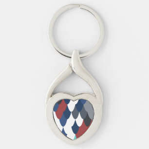 Cute colotful fish crust pattern key ring
