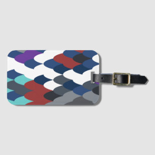 Cute colotful fish crust pattern luggage tag