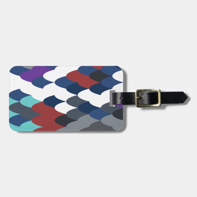 Cute colotful fish crust pattern luggage tag (Front Horizontal)