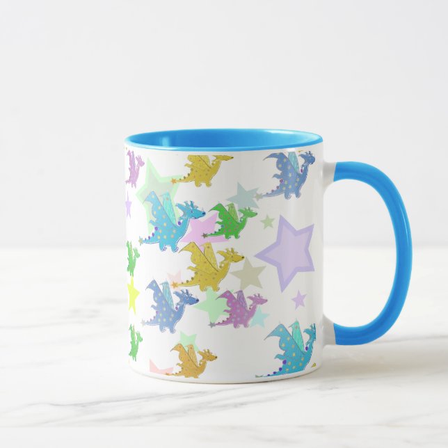Cute Colour Dragons Pattern Mug (Right)
