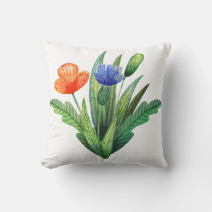 cute colour flowers leaves nature floral vine deco cushion