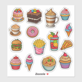 cute colour food item Vinyl Sticker