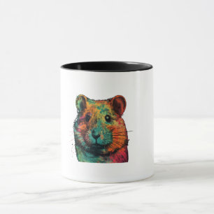 cute colour full hamster art design mug