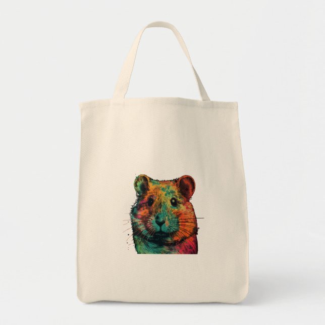 cute colour full hamster art design  tote bag (Front)