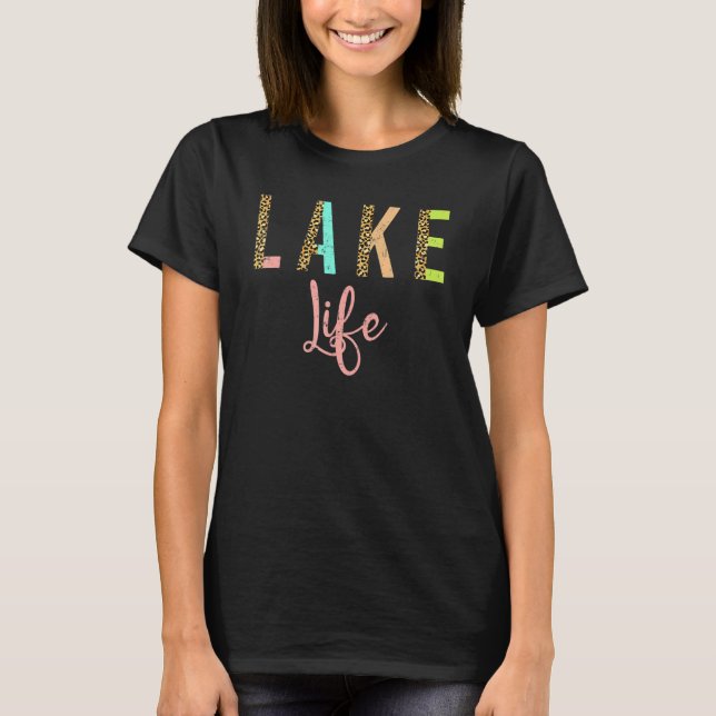 Cute Colour Pattern Lake Life Cute Summer Vacation T-Shirt (Front)