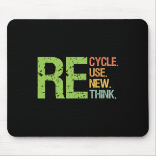 Cute Colour Recycle Reuse Renew Rethink Earth Day Mouse Pad