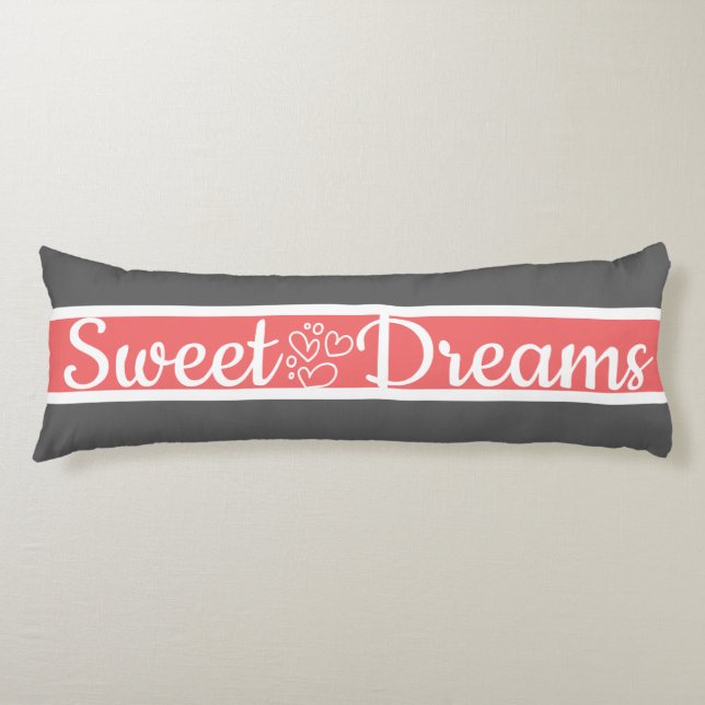 Cute Colour Striped Grey and Pink Pattern Body Cushion (Front)