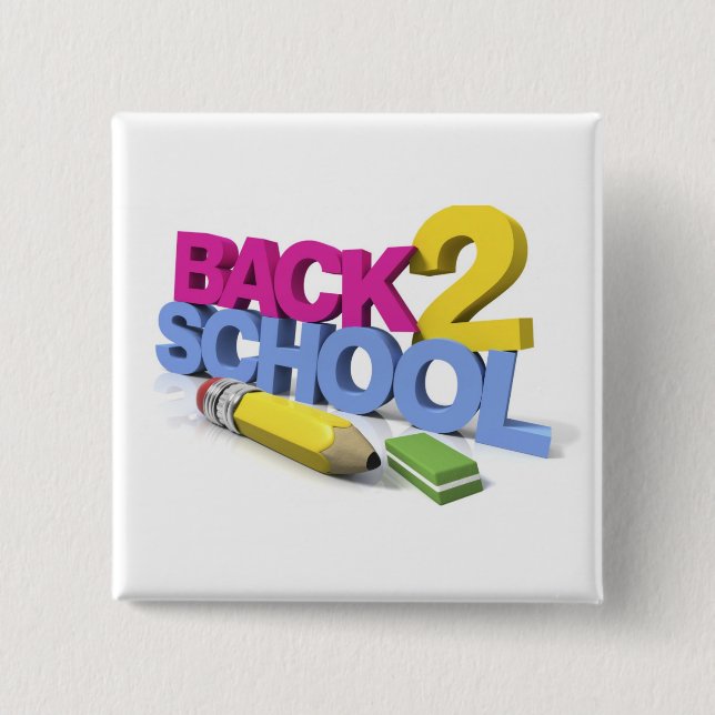 cute coloured back to school button (Front)