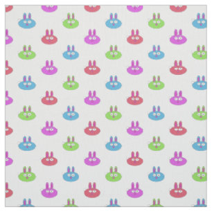 Cute Coloured Bunnies Fabric