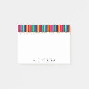 Cute Coloured Pencils Personalised Teachers Name Post-it Notes