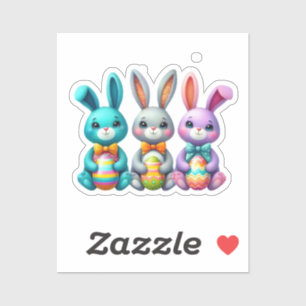 Cute, colourful 3 Easter bunny