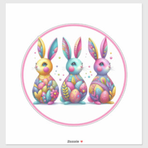 Cute, colourful 3 Easter bunny