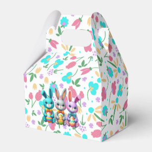 Cute, colourful 3 Easter bunny Favour Box