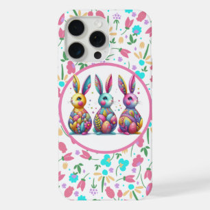 Cute, colourful 3 Easter bunny iPhone 15 Pro Max Case